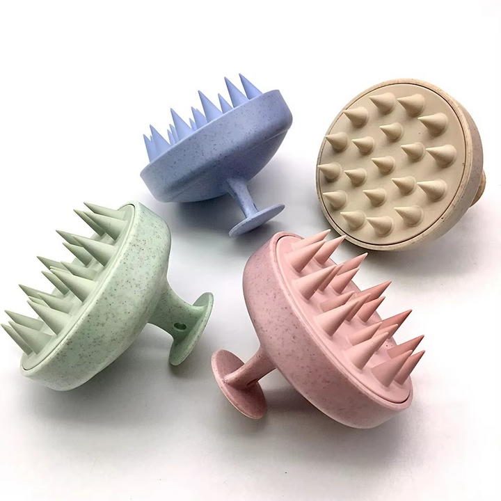 BowLift | Wheat Straw Silicone Scalp Massage Shampoo Brush with Soft Silicone Bristles