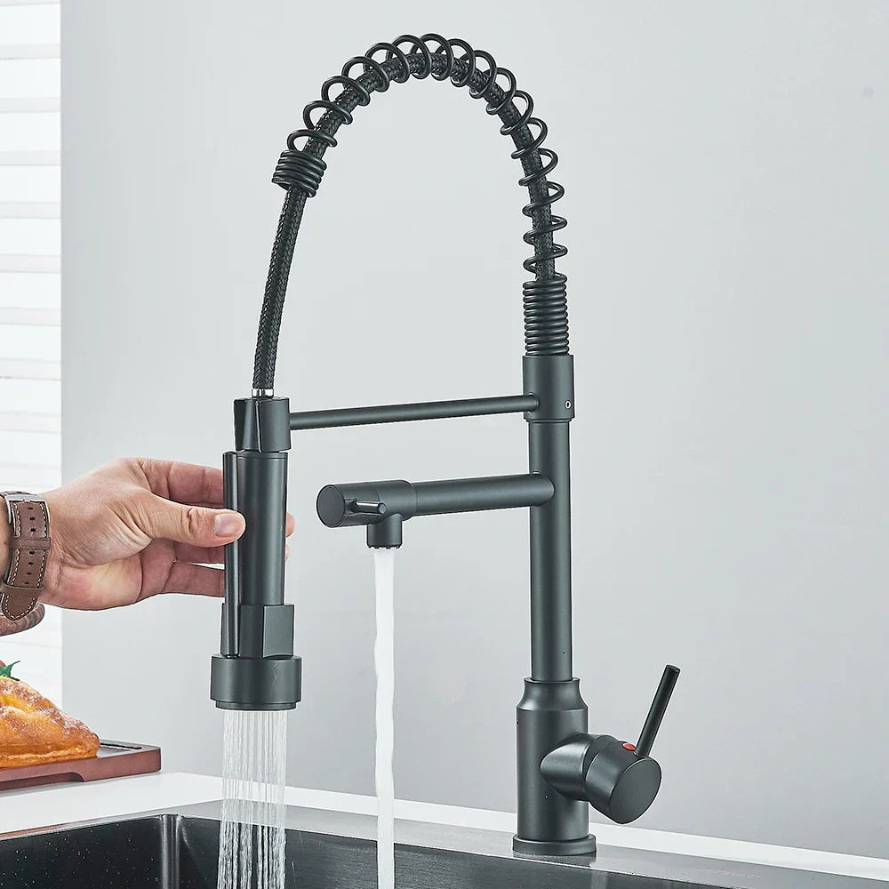 Faucet with Double Spout – High-Quality Faucet for Flexible Washing, Swivable, Ideal for Modern Kitchens, Easy to Clean and Simple Installation | Bowlift