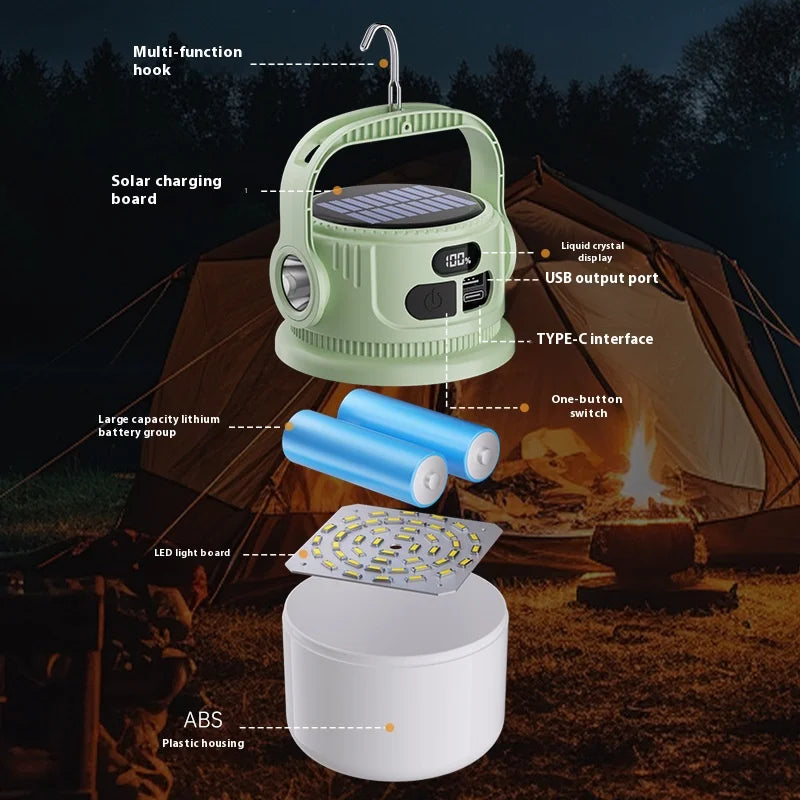 BowLift | Luminatra Solar LED Camping Lamp | Rechargeable & Waterproof | 6 Light Modes | For Outdoor, Emergencies & Travel