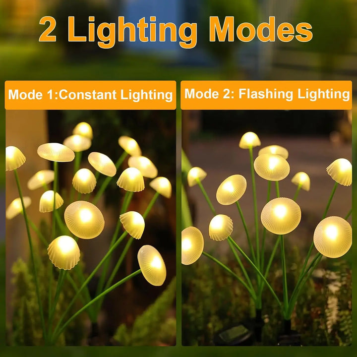 BowLift | MushGlow Solar Garden Lights | Jellyfish & Mushroom Design | Solar Powered & Weatherproof