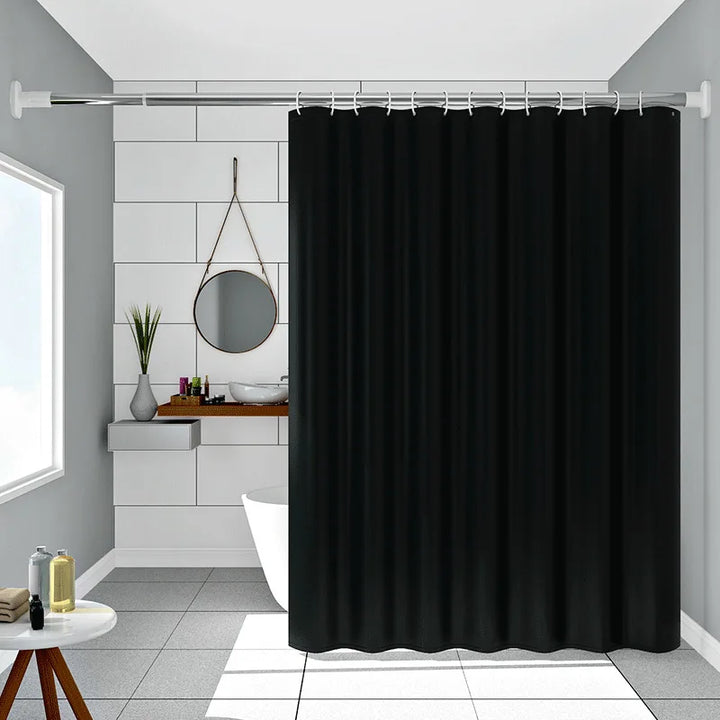 AquaShield Black Shower Curtain – Waterproof, Stylish and Eco-Friendly – Pure Black Design Bowlift