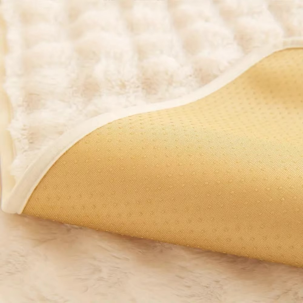 BowLift | Plush Bubble-Textured Faux Rabbit Fur Sofa Slipcover - Non-Slip Couch Cushion Cover for Living Room