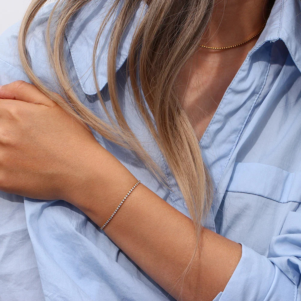 BowLift | 2mm Dainty Tennis Chain Bracelet and Necklace