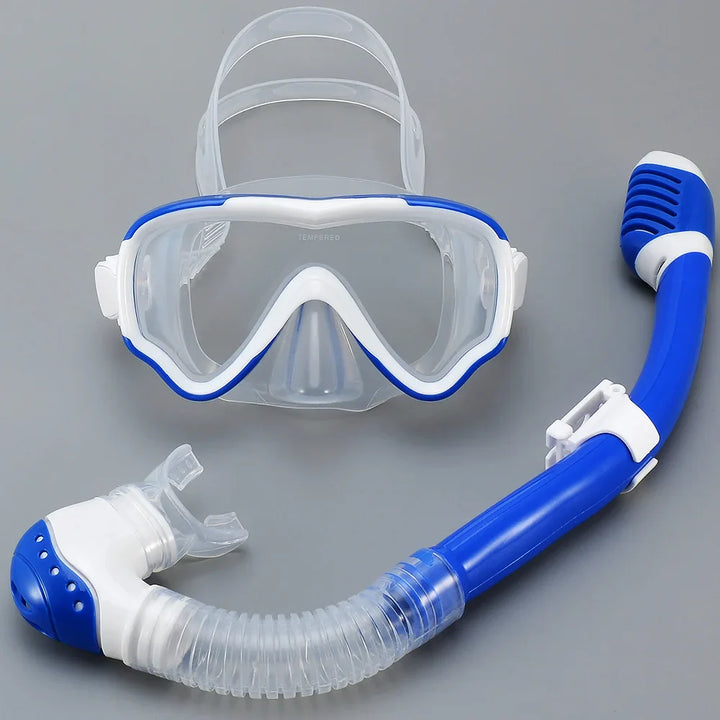 BowLift | AquaJuni Kids Diving Mask with Snorkel | Anti-Fog & Leak-Proof | Tempered Glass & Silicone | For Boys & Girls 7–15 Years