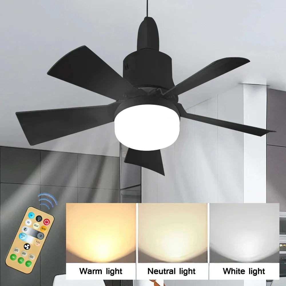 30W E27 Ceiling Fan Light with Remote - LED Dimming Function, Intelligent Silent Fan for Bedroom & Living Room | Bowlift