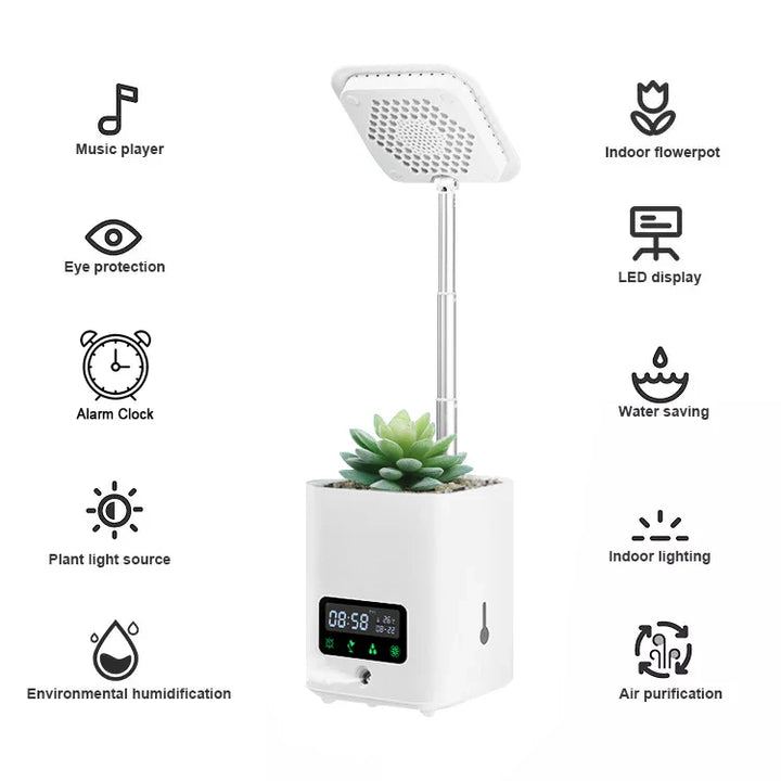 BowLift | Multifunctional smart hydroponic plant pot with calendar, diffuser and desk lamp