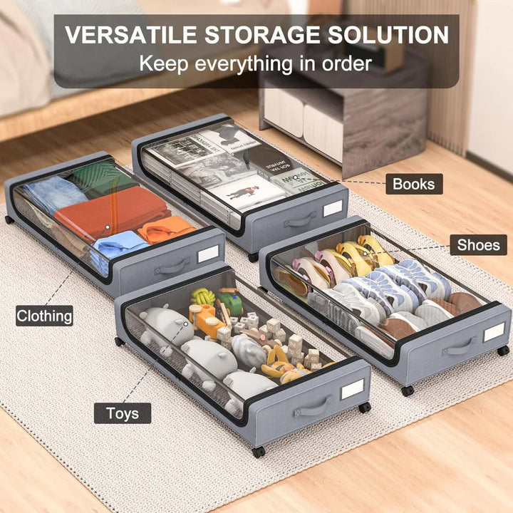 BowLift | Under-bed storage stackable rolling box organizer