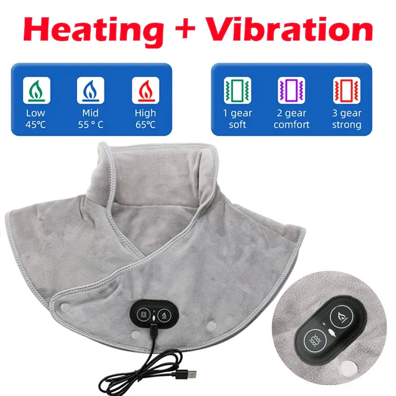 BowLift | Warm Neck and Shoulder Massager USB Heating Cushion with Vibration