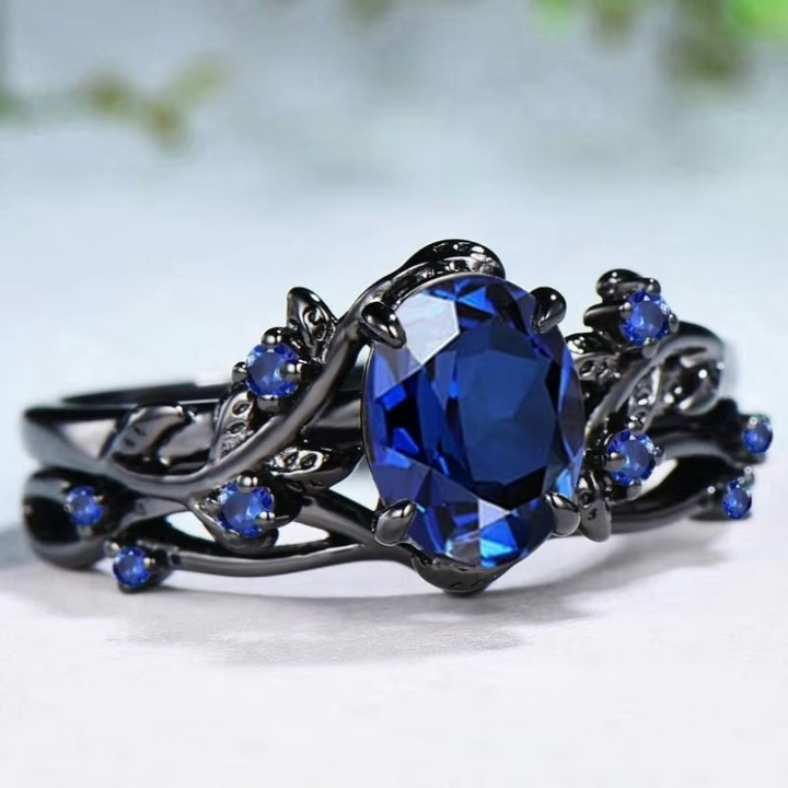 BowLift | Sapphire Leaf Branch Statement Ring for Women