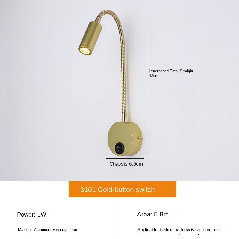 BowLift | Versatile LED Wall Lamp: Modern, Flexible, Perfect for Reading in Bed