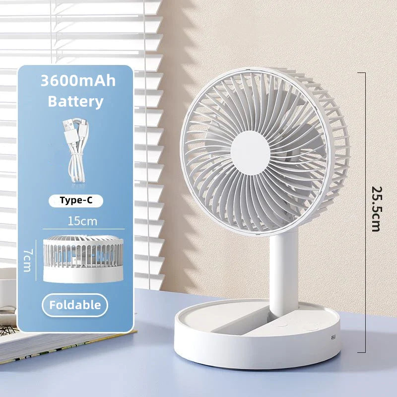 BowLift | USB Table Fan Breezio | Foldable & Portable | 4 Speeds & Timer | Battery Powered for Indoor & Outdoor