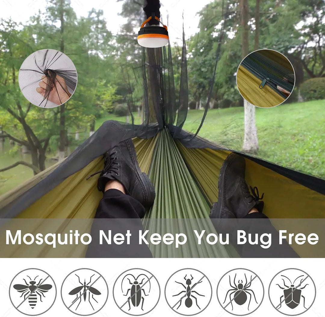 BowLift | Trek Viva Camping Hammock | Integrated Mosquito Net & Rain Cover | Ultralight & Tear Resistant | 3-in-1 Outdoor Solution