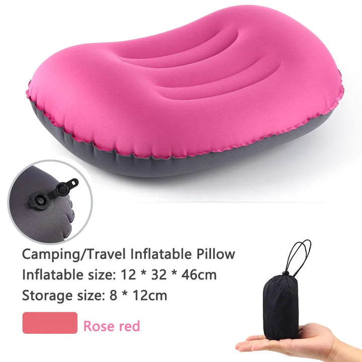 BowLift | AirNest Inflatable Outdoor Pillow | Compressible & Foldable | Neck Support for Camping, Hiking & Travel