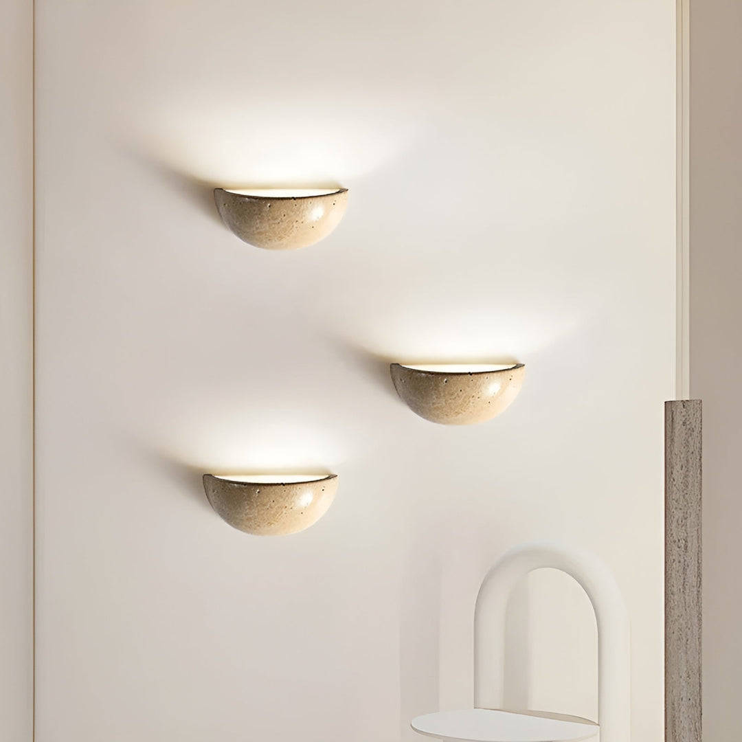 Half-Round LED Wabi-Sabi Wall Lamp - ZenGlow | Bowlift