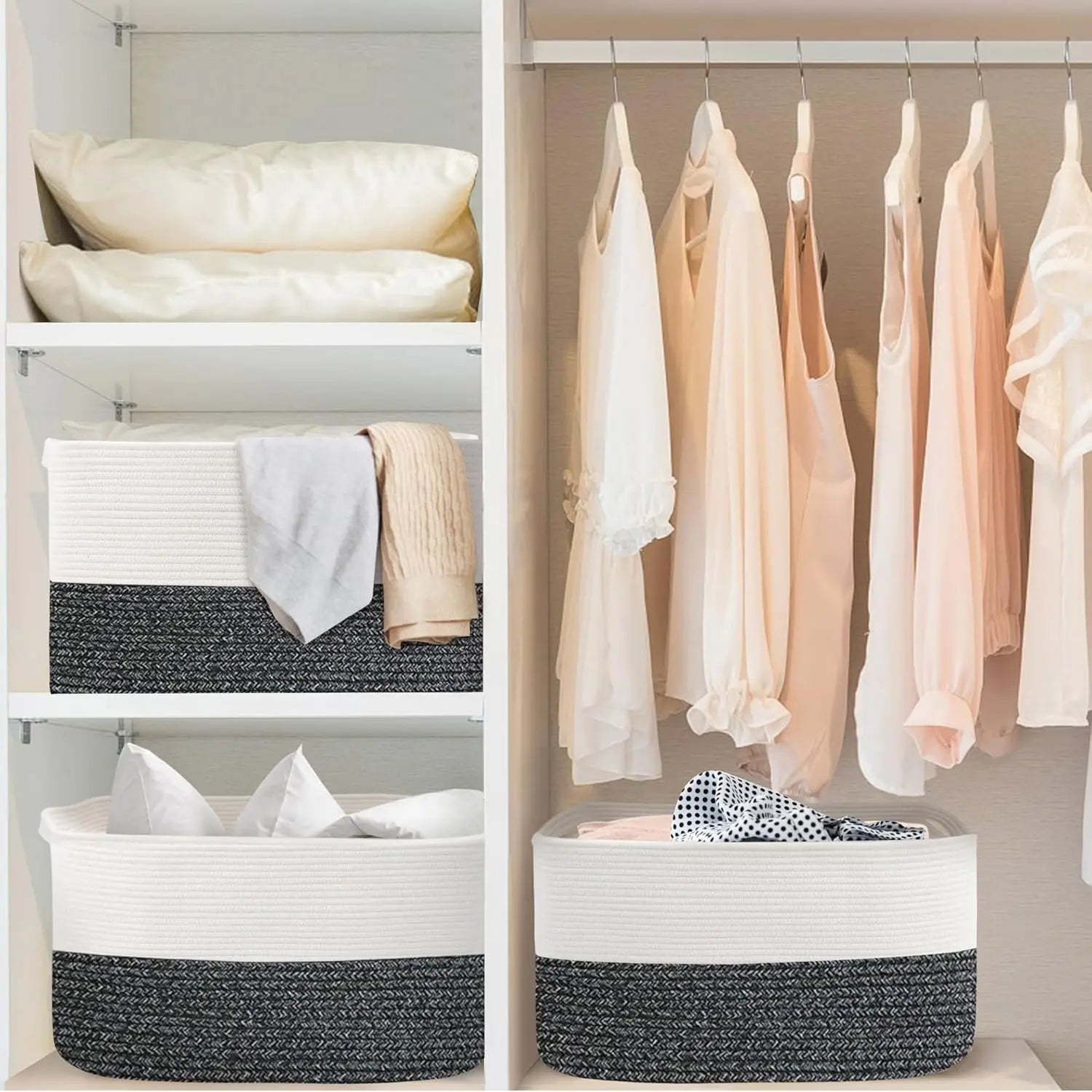 BowLift | Extra Large Woven Cotton Rope Toy & Blanket Storage Basket – Marlow