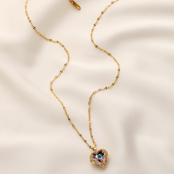 BowLift | Ocean Heart Stainless Steel Zircon Necklace