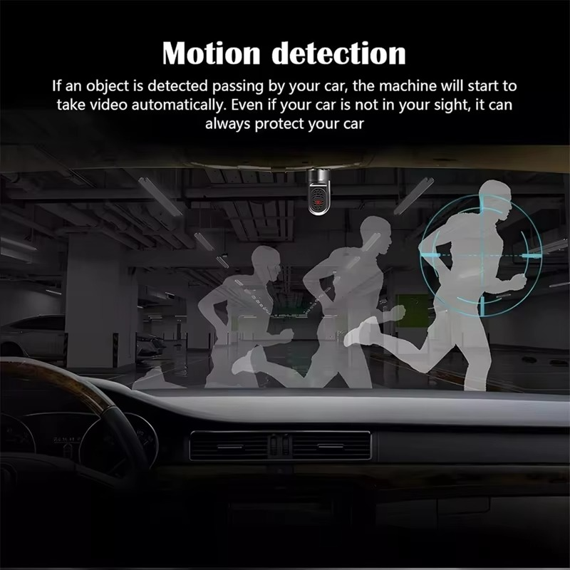 BowLift | 1080P HD 360° Rotating Mini ADAS Dash Camera with 32GB Card, Night Vision, Motion Detection, and 24H Parking Mode