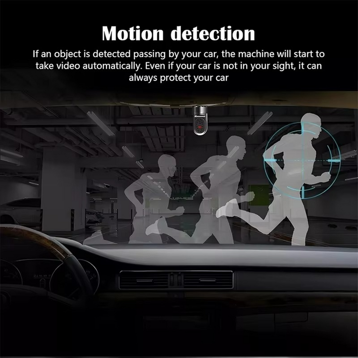 BowLift | 1080P HD 360° Rotating Mini ADAS Dash Camera with 32GB Card, Night Vision, Motion Detection, and 24H Parking Mode