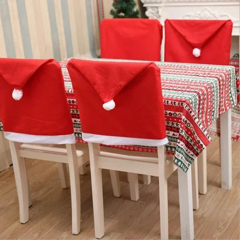 BowLift | Christmas chair cover MerrySeat | Santa, Snowman & Reindeer Design | Fabric chair cover | Reusable decoration for Christmas