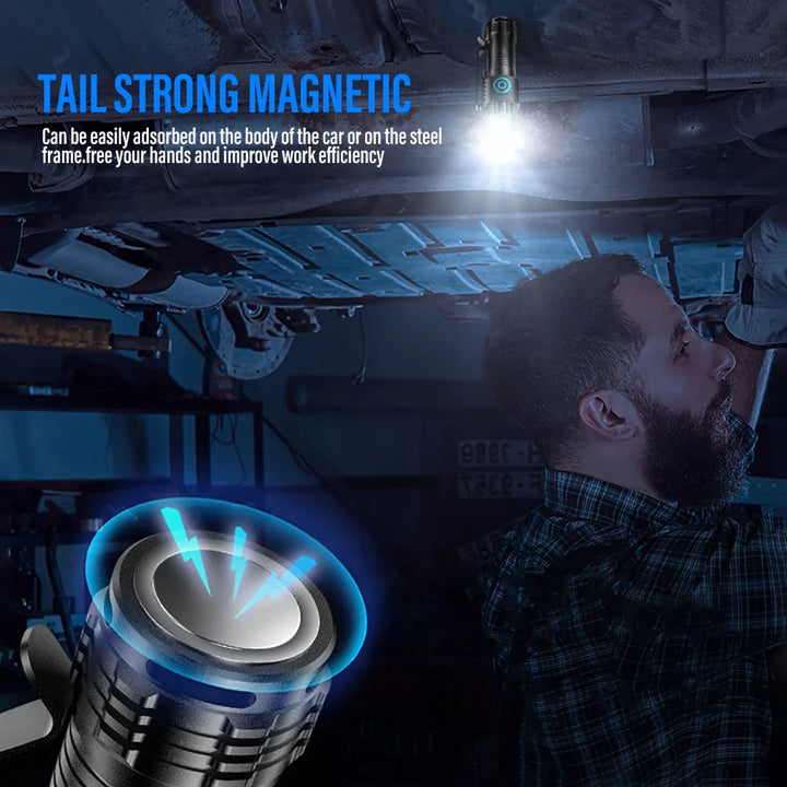 BowLift | LED Flashlight LumiXPro S-359 | Mini XHP50 | Magnetic & Rechargeable | 1000 Lumens | USB & Clip Function