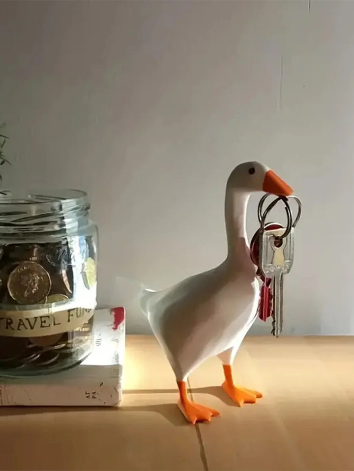 BowLift | Decorative Figure GooseMag | Magnetic Goose Key Holder | Resin Sculpture & Organizer