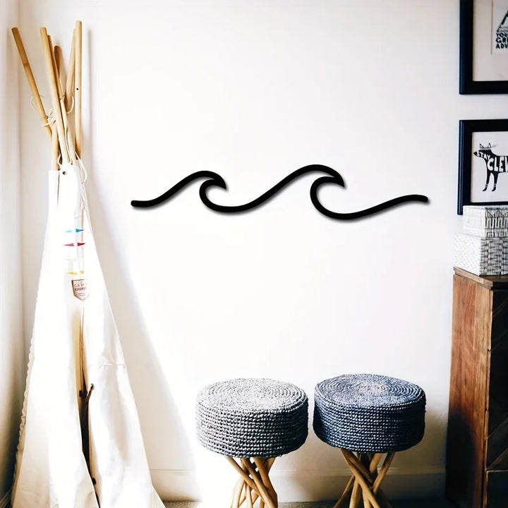 Minimalist Metal Ocean Wave Art 3d Wall Decoration For Living Room Bedroom Modern Home Interior Styling | Bowlift