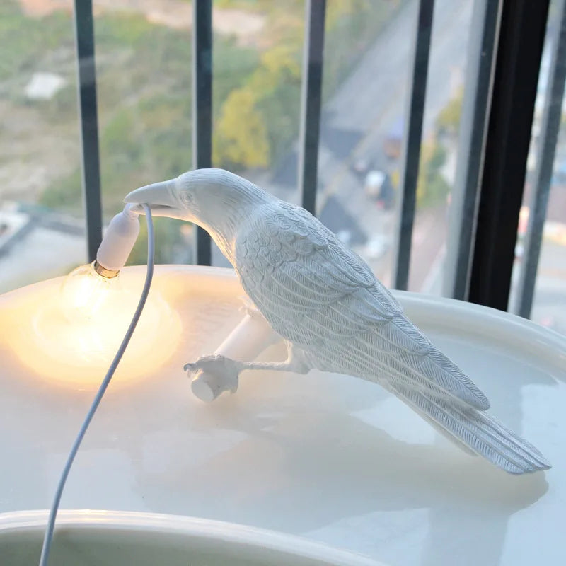 BowLift | Modern Lucky Bird Table Lamp – Creative Resin Animal Design for Bedroom and Living Room
