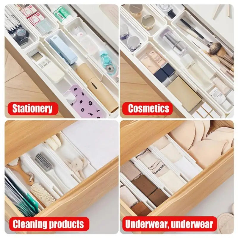 BowLift | FlexiSort Cutlery Tray | Expandable Cutlery Organizer | Flexible & Space-Saving | White