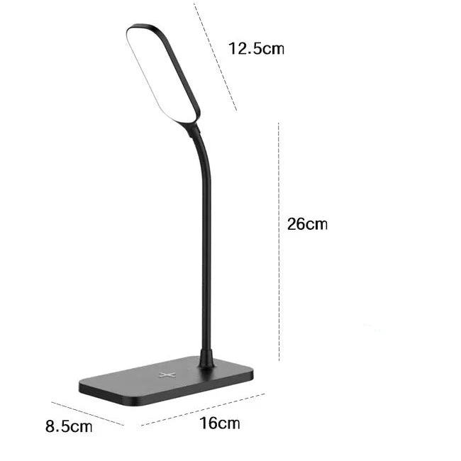 BowLift | Velura LightDock LED Desk Lamp | With Wireless Charger & USB Port | Touch Dimming & Eye-Friendly | Modern
