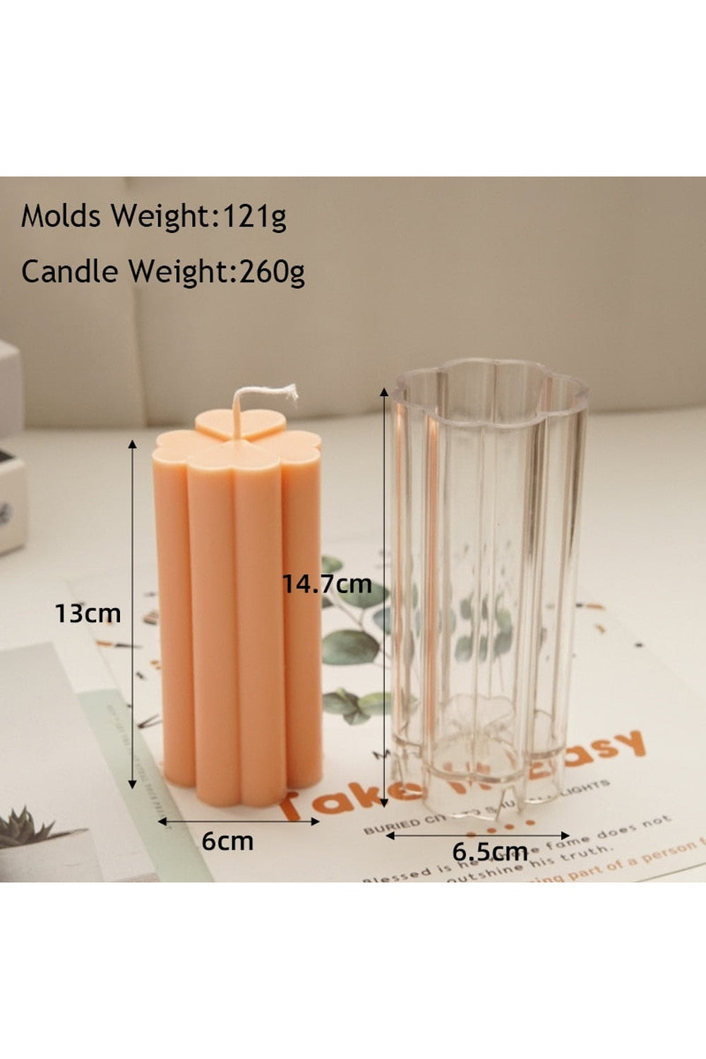 striped column candle shape | Bowlift