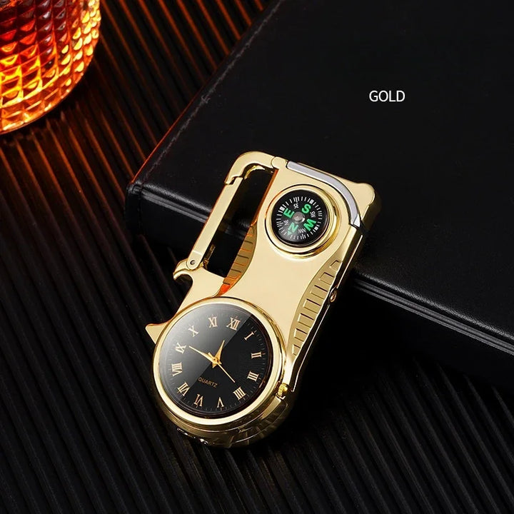4in1 Windproof Metal Butane Compass Watch Keychain Lighter | Bowlift