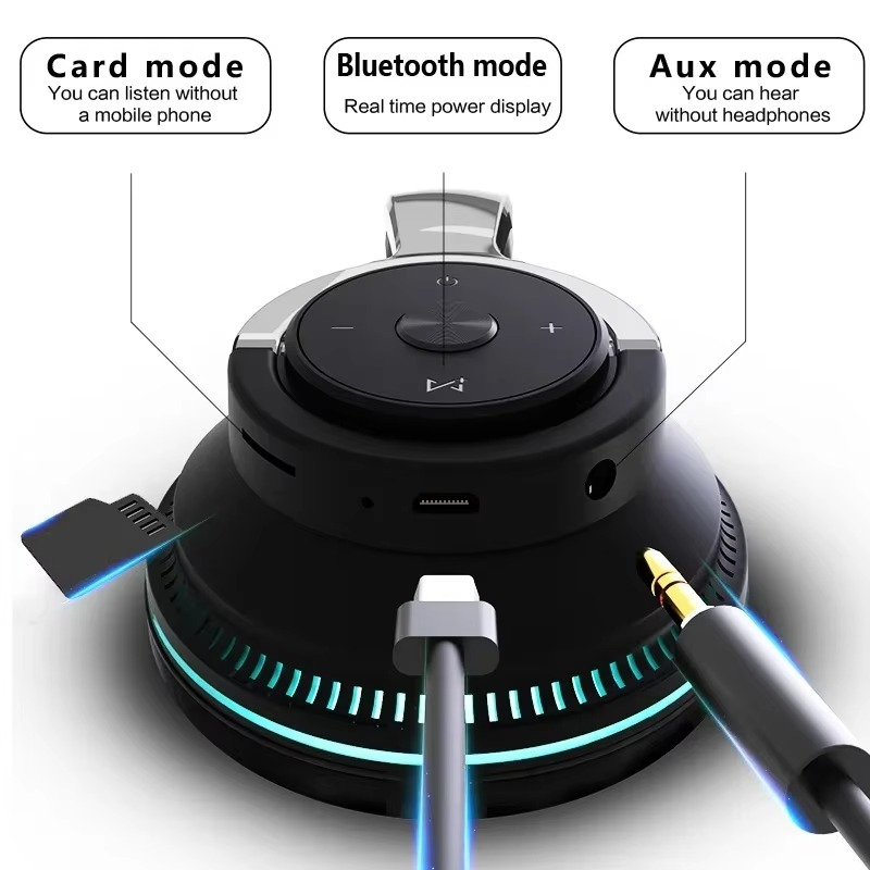 BowLift | Foldable Bluetooth 5.1 Wireless Stereo Headset with Microphone for Mobile and Tablet
