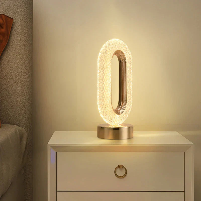 BowLift | Crystal LED Table Lamp: Dimmable, USB Charging, Touch & Remote Control