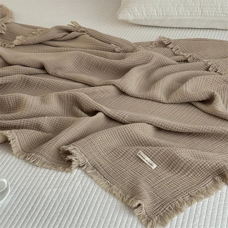 BowLift | Solid color cotton sofa blanket
