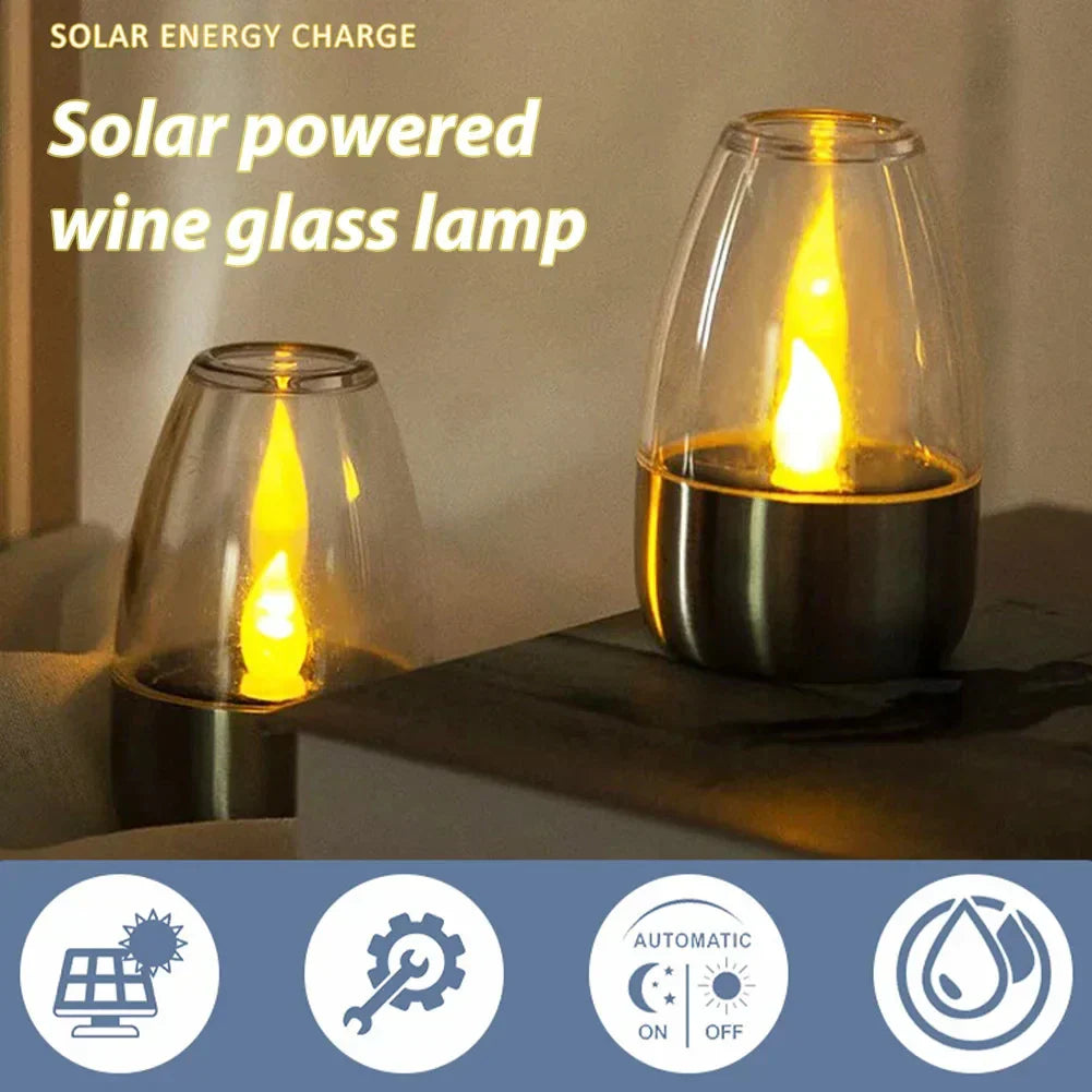 BowLift | LumaGlow Solar Candles | Stainless Steel & Wireless | Warm White Light for Garden & Terrace