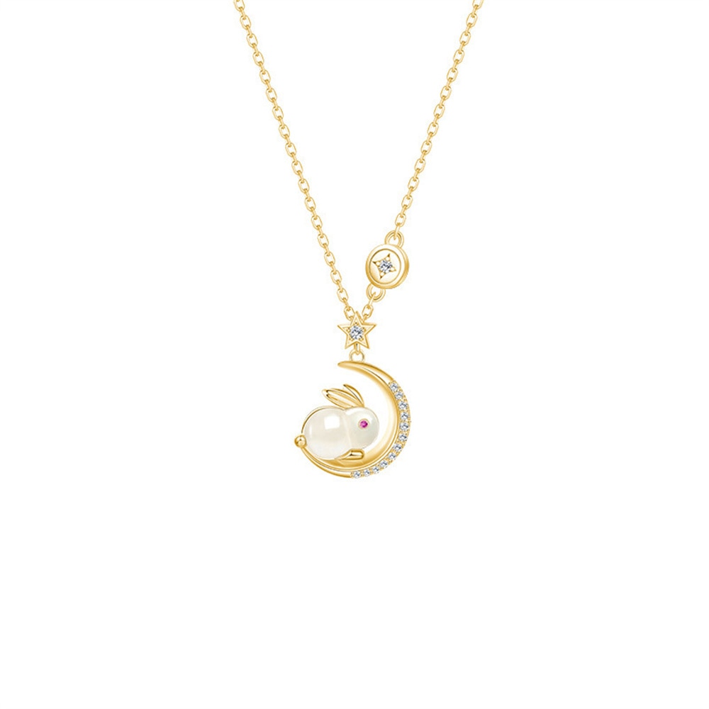 BowLift | Sparkling Bunny Moon Charm Necklace