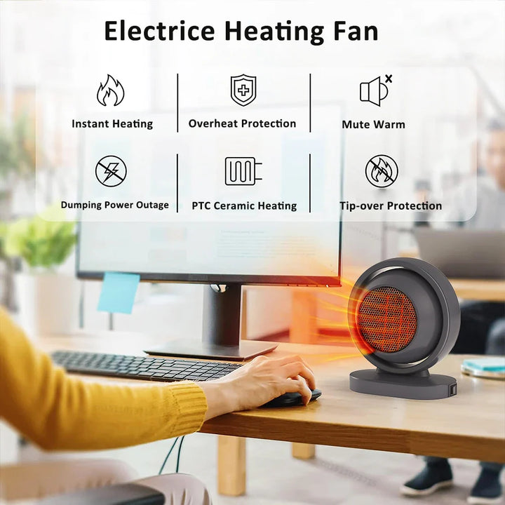 BowLift | HotAir Mini PTC Heater | 380W | Overheat Protection & Constant Temperature | Portable with EU Plug