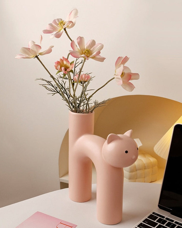 Ceramic Cat Vase | Bowlift