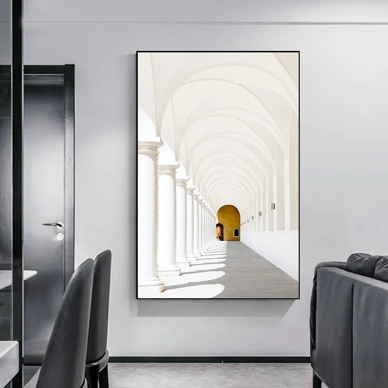 Minimalist Abstract Architectural Wall Art Fine Art Canvas Prints Posters Pictures For Modern Apartment Living Room Home Office Decor | Bowlift