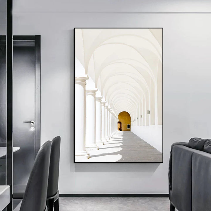 Minimalist Abstract Architectural Wall Art Fine Art Canvas Prints Posters Pictures For Modern Apartment Living Room Home Office Decor | Bowlift