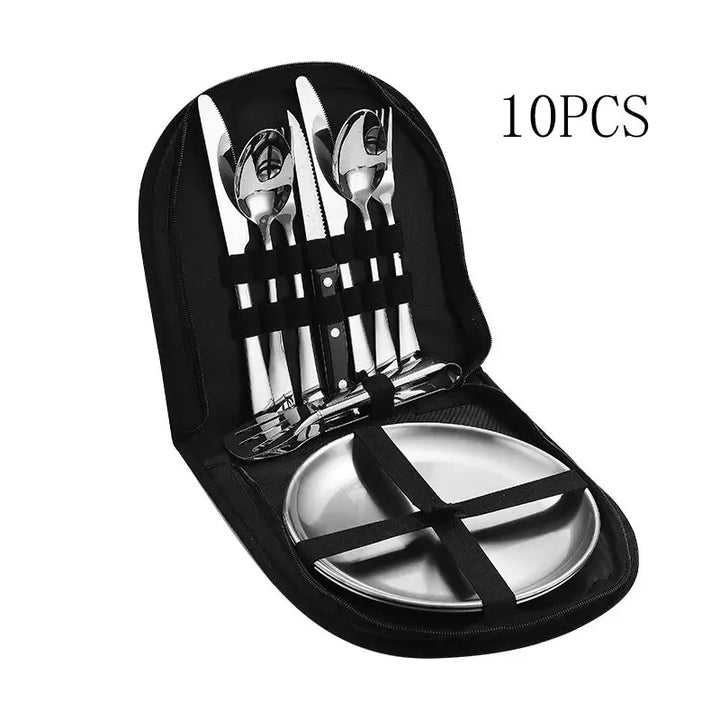 BowLift | Camping Cutlery Set Silviora Gear | 10/20-piece | Stainless Steel | For Outdoor, Picnic & Travel