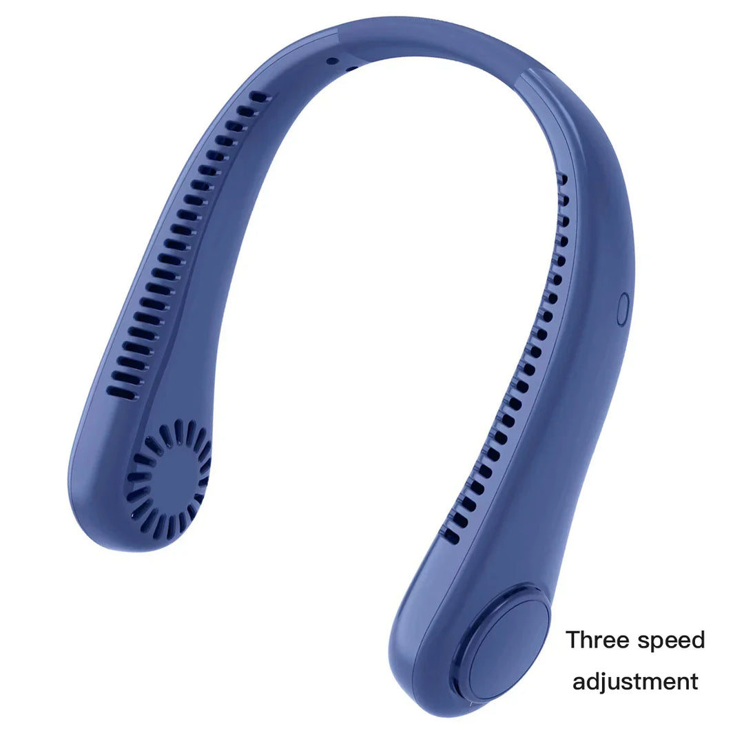 Portable Mini Bladeless Neckband Fan with Digital Display - USB Rechargeable Air Cooler for Neck, Hands-Free Cooling Experience | Bowlift