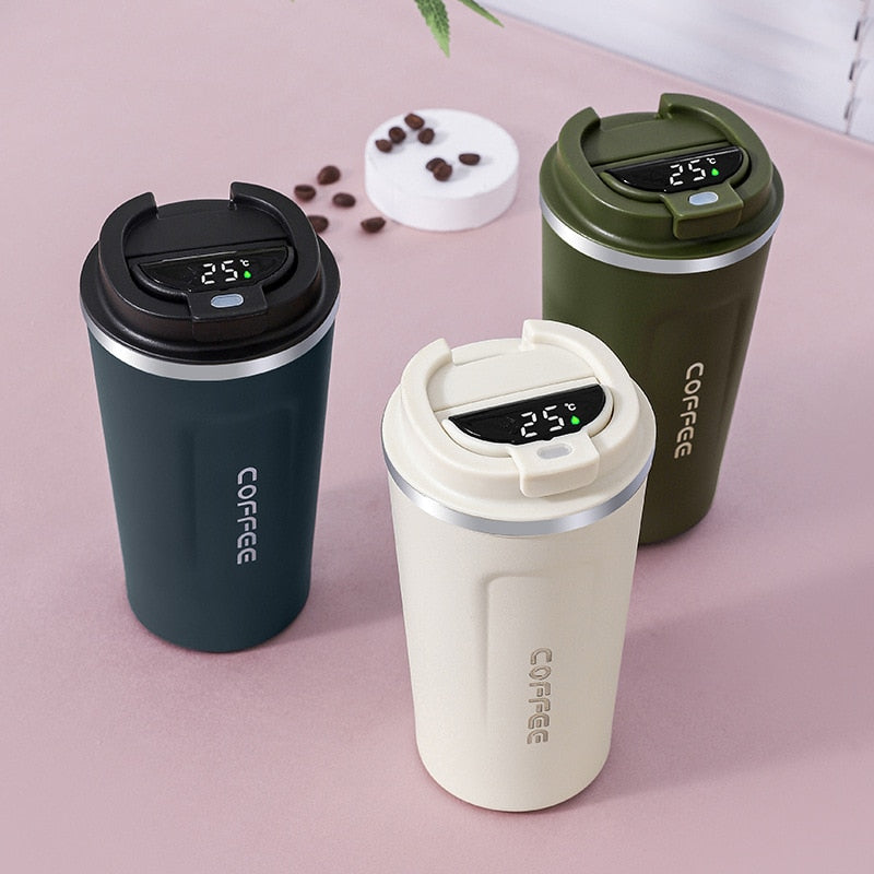 LED Temperature Display Smart Thermos Coffee Mug | Bowlift