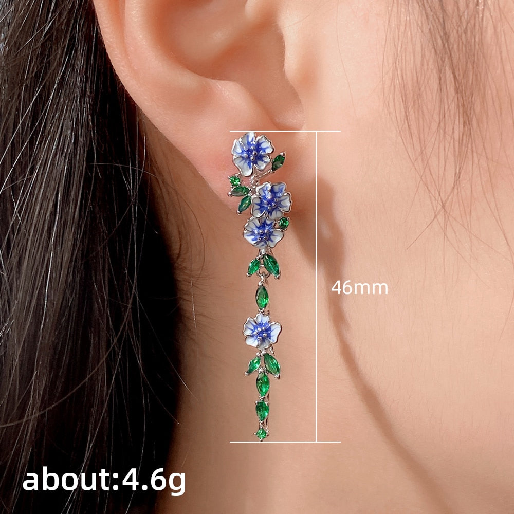 BowLift | Vintage Blue Blossom Dangle Earrings