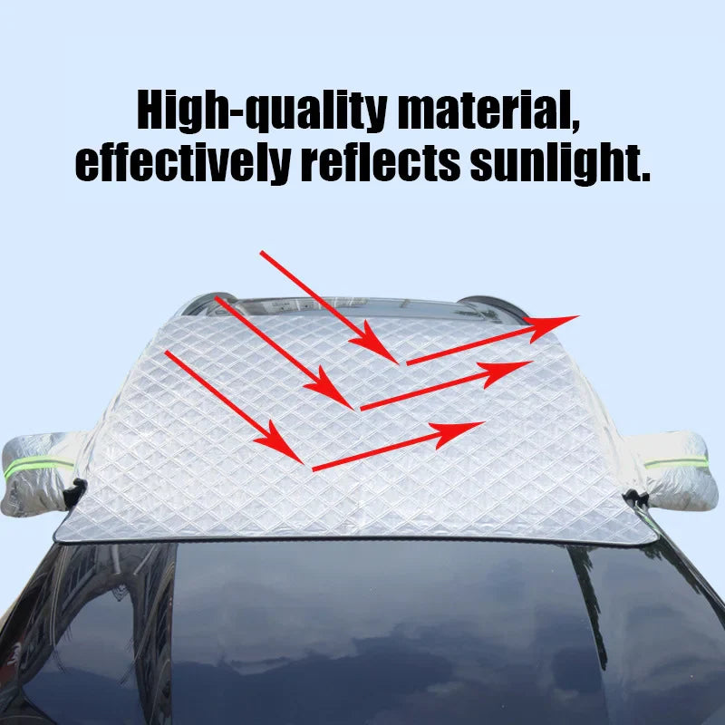 BowLift | FrostGuard Ultra | Extra Large Car Windshield Cover | 3-Window Design | Protection Against Snow, Ice, Sun & Dust | Windproof & Quick Installation