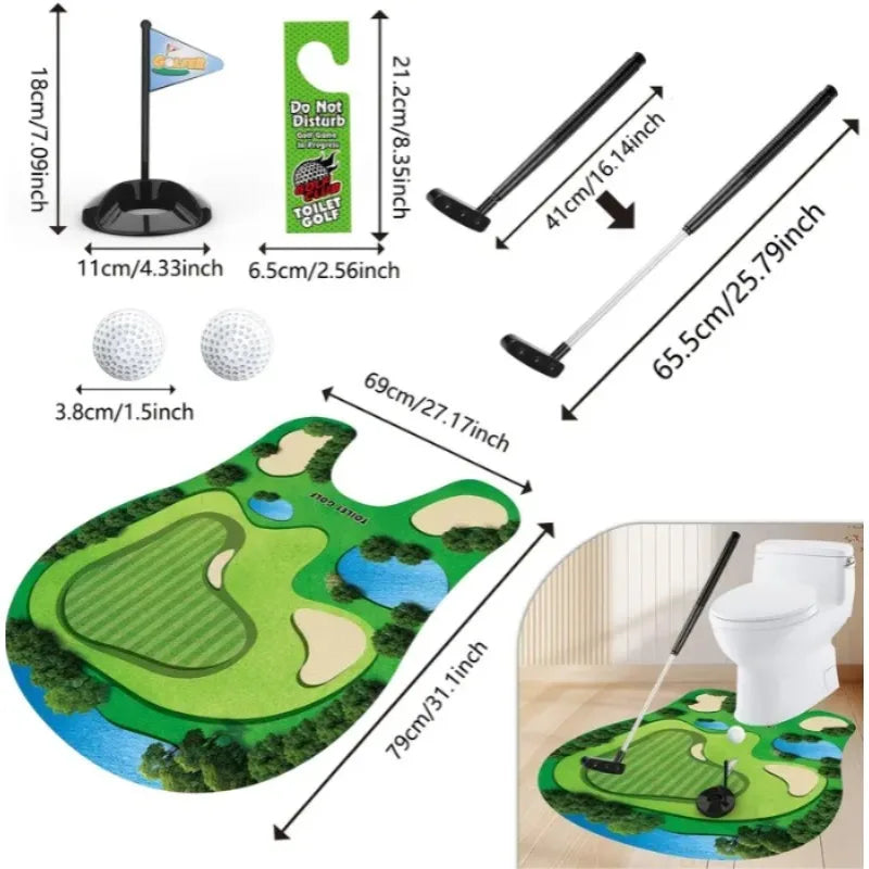 BowLift | Toilet Golf Set | Funny Mini Golf Game for the Bathroom | Perfect Gift for Men | Golfinity