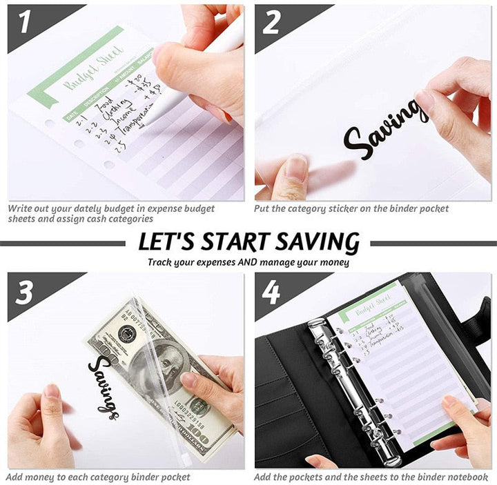 BowLift | Financial Planner Leather Multi Pocket Bill Organizer Notebook