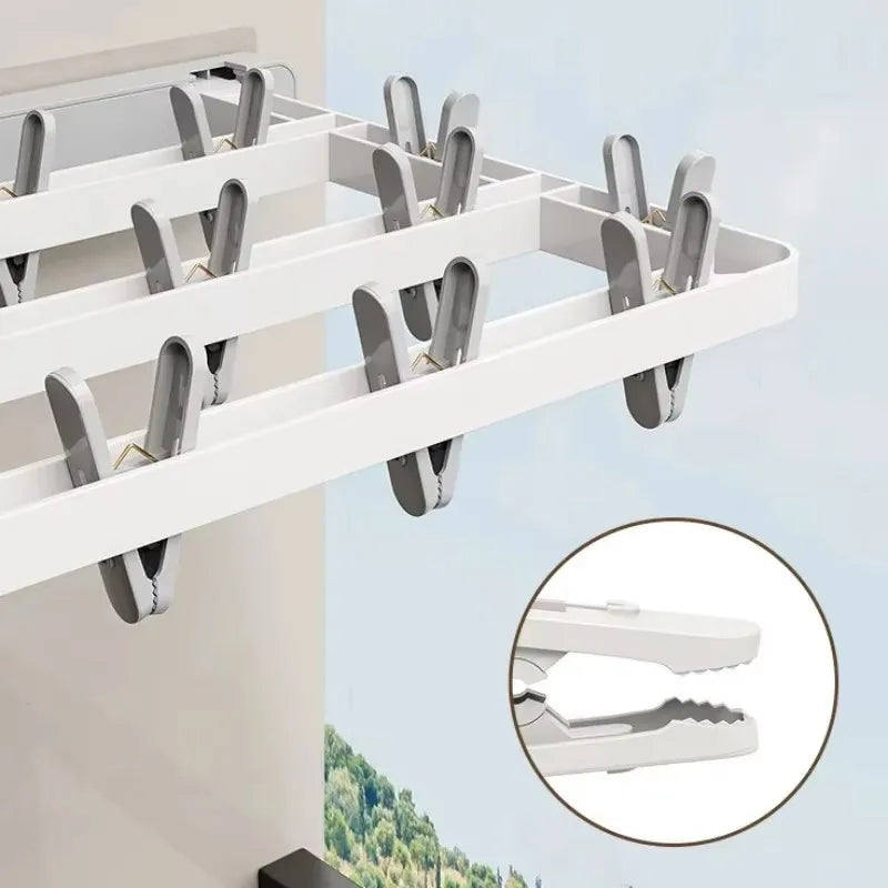 BowLift | Wall-Mounted Folding Dryer AeroFold | Space-Saving Clothes Dryer & Towel Holder | Windproof & Load-Bearing | Foldable