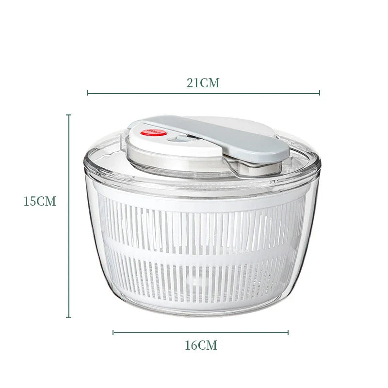 BowLift | SpinFresh Salad Spinner 3L with Lid | One-Hand Operation & Non-Slip Base | Salad Washer & Dryer for Vegetables & Fruits | BPA-Free & Practical