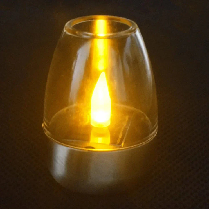 BowLift | LumaGlow Solar Candles | Stainless Steel & Wireless | Warm White Light for Garden & Terrace